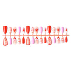 Press-On Nail Set Heart Designs Peel-And-Stick All-Day Comfort