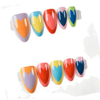 Press-On Nail Set Heart Designs Reusable 24-Piece