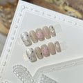 Press-On Nail Set Heart-Embellished Self-Adhesive & Durable