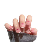 Press-On Nail Set Heart-Embossed Glossy No-Mess Adhesive