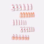 Press-On Nail Set Heart & Floral Designs Easy Application