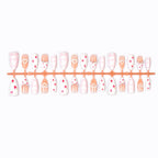 Press-On Nail Set Heart & Floral Designs Easy Application