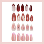 Press-On Nail Set Heart & Floral Easy Apply Reusable
