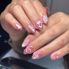 Press-On Nail Set Heart & Floral Peel-And-Press