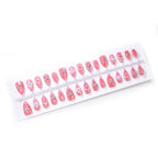 Press-On Nail Set Heart & Floral Peel-And-Press
