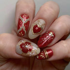 Press-On Nail Set Heart & Floral Peel-And-Stick