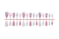 Press-On Nail Set Heart & Flower Designs Easy Application