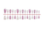 Press-On Nail Set Heart & Flower Designs Easy Application