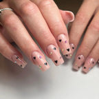 Press-On Nail Set Heart & Glitter Multi-Size