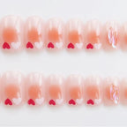 Press-On Nail Set Heart Gradient Glue-On Multiple Sizes