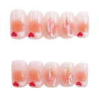 Press-On Nail Set Heart Gradient Glue-On Multiple Sizes