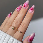 Press-On Nail Set Heart Gradient Self-Adhesive & Reusable