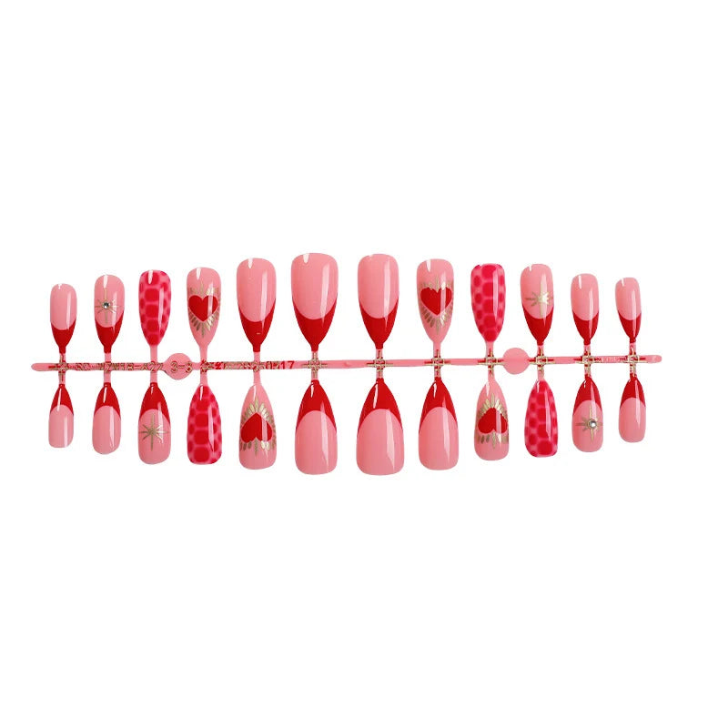 Press-On Nail Set Heart-Inspired Self-Adhesive & Long-Lasting