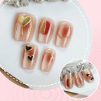 Press-On Nail Set Heart Motif Adhesive Tabs
