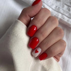 Press-On Nail Set Heart Motif Glossy & Durable
