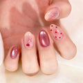 Press-On Nail Set Heart Motif Glossy & Reusable