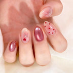Press-On Nail Set Heart Motif Glossy & Reusable