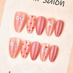 Press-On Nail Set Heart Motif Glossy & Reusable