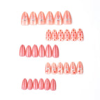 Press-On Nail Set Heart Motif Glossy & Reusable