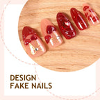 Press-On Nail Set Heart Motifs Adhesive & Multiple Sizes