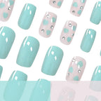 Press-On Nail Set Heart Motifs Sparkle Set of 24