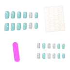 Press-On Nail Set Heart Motifs Sparkle Set of 24