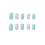 Press-On Nail Set Heart Motifs Sparkle Set of 24