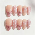 Press-On Nail Set Heart Pattern Easy Peel Adhesive