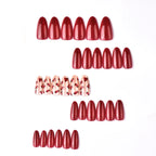 Press-On Nail Set Heart Pattern Peel & Press Reusable