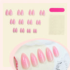 Press-On Nail Set Heart Print Reusable Multiple Sizes