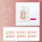 Press-On Nail Set Heart & Rhinestone Peel-And-Stick