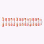 Press-On Nail Set Heart & Ribbon Reusable