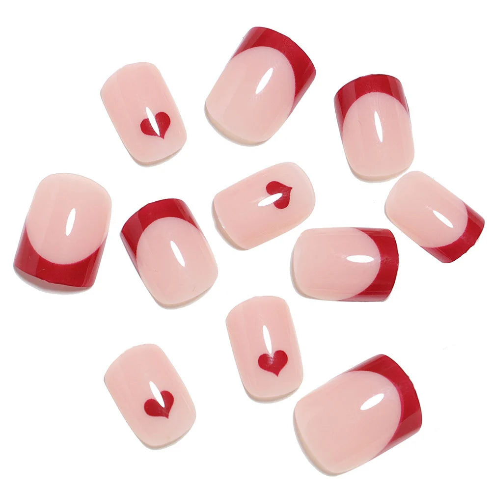 Press-On Nail Set Heart-Shaped 24-Piece Comfortable Fit