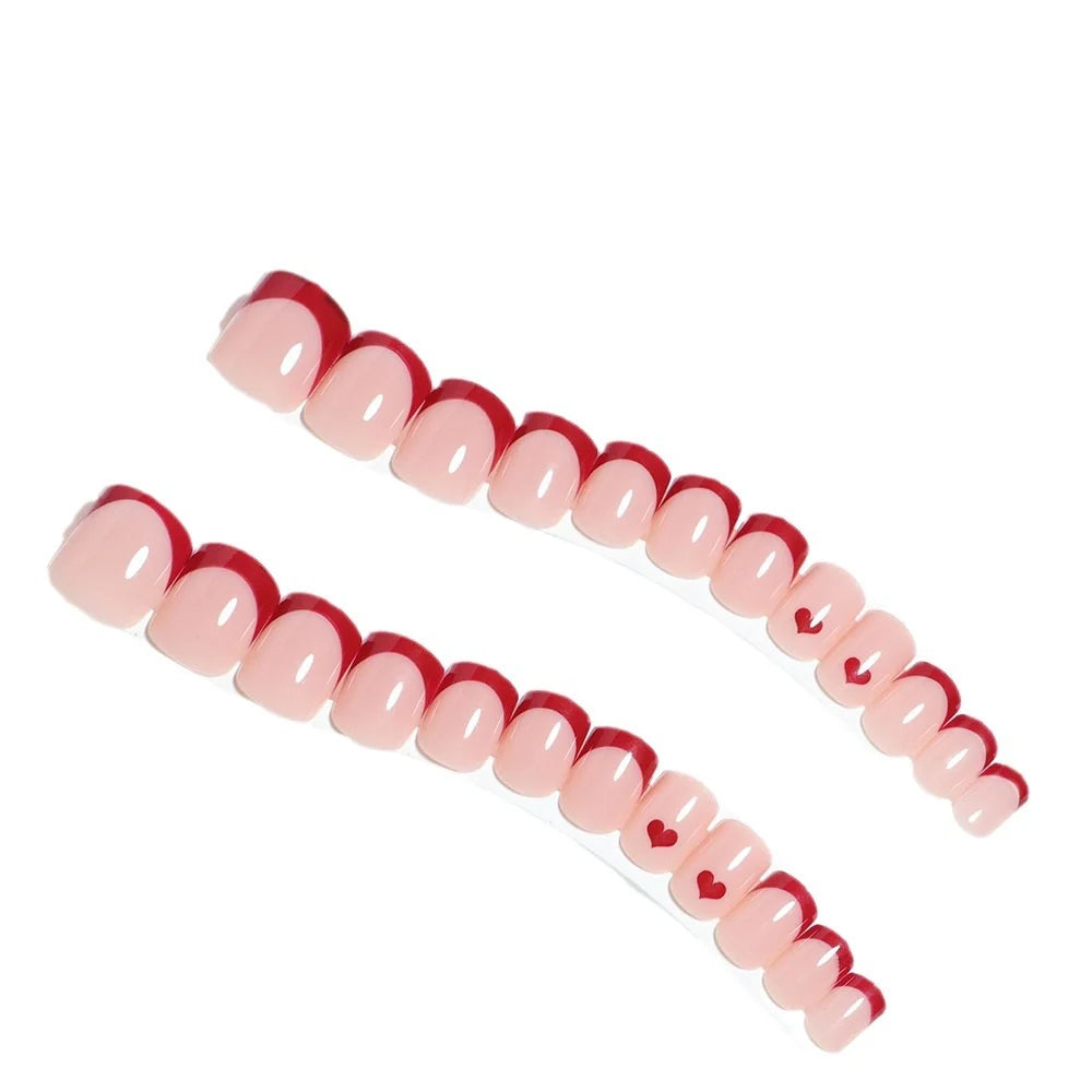 Press-On Nail Set Heart-Shaped 24-Piece Comfortable Fit