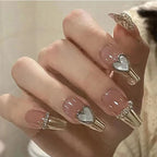 Press-On Nail Set Heart-Shaped Self-Adhesive & Long-Lasting