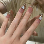 Press-On Nail Set Heart-Shaped Self-Adhesive & Long-Lasting