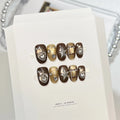 Press-On Nail Set Heart & Star Rhinestone Accents 10-Piece