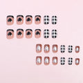 Press-On Nail Set Hearts & Argyle 24 Pieces