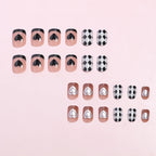 Press-On Nail Set Hearts & Argyle 24 Pieces