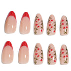 Press-On Nail Set Hearts & Argyle 24 Pieces