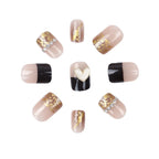 Press-On Nail Set Hearts & Glitter Easy Application