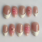 Press-On Nail Set High-Gloss Floral Self-Adhesive