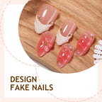 Press-On Nail Set High-Gloss Floral Self-Adhesive