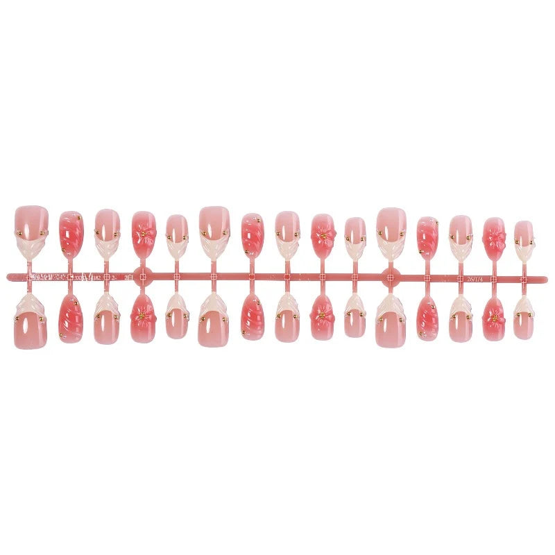 Press-On Nail Set High-Gloss Floral Self-Adhesive