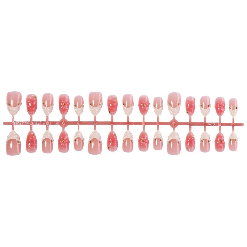 Press-On Nail Set High-Gloss Floral Self-Adhesive