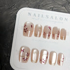 Press-On Nail Set High-Gloss Floral Self-Adhesive & Reusable