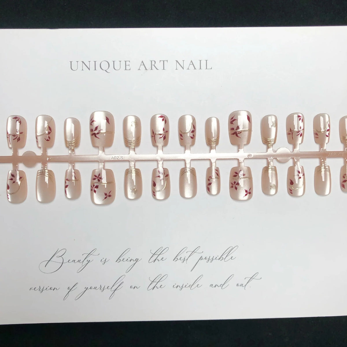 Press-On Nail Set High-Gloss Floral Self-Adhesive & Reusable