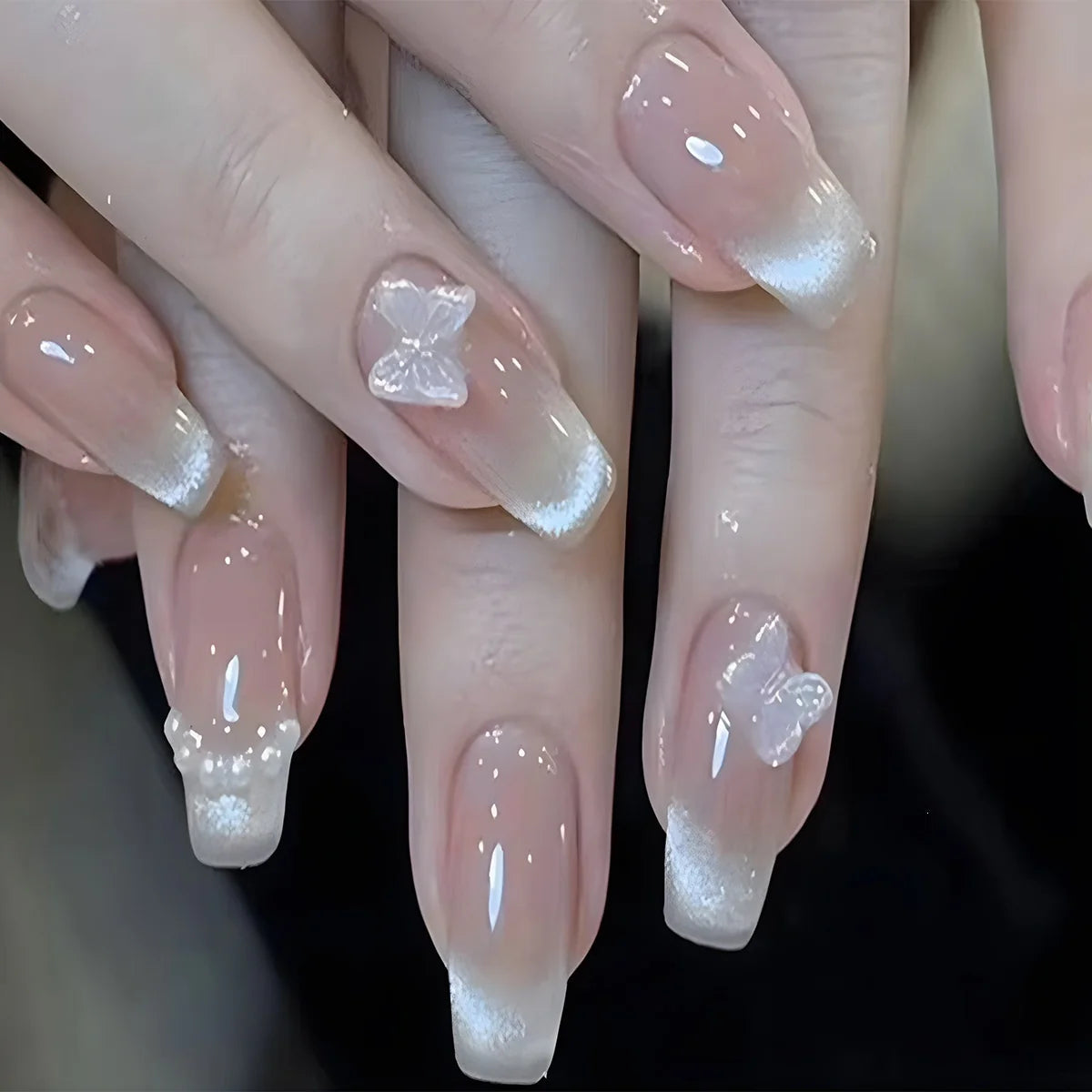 Press-On Nail Set High-Gloss Glitter Comfortable Fit