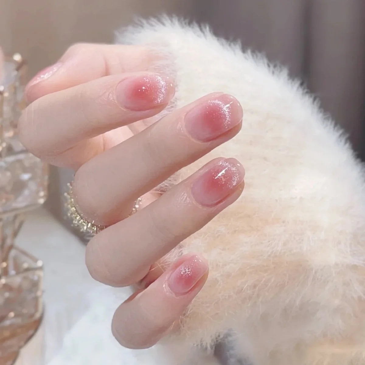 Press-On Nail Set High-Gloss Glitter Comfortable Fit