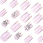 Press-On Nail Set High-Gloss & Gold Accents